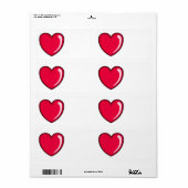 赤いハート ラベル (フルシート)