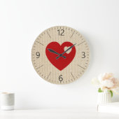 赤いハート ラージ壁時計 (ホーム)