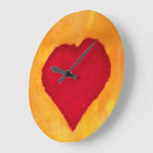 赤いハート ラージ壁時計 (傾斜)