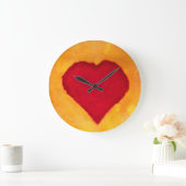 赤いハート ラージ壁時計 (ホーム)