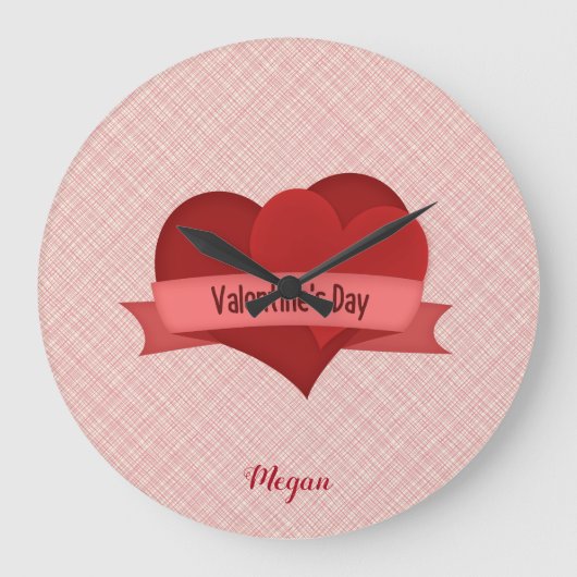 赤いハート ラージ壁時計 (正面)
