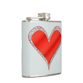 赤いハート（レース付き） フラスク (右)