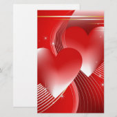 赤いハート 便箋 (正面/裏面)