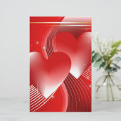 赤いハート 便箋 (スタンド正面)