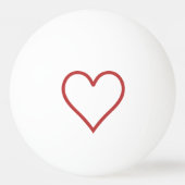 赤いハート 卓球ボール (正面)