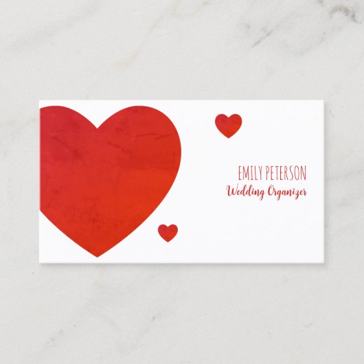 赤いハート 名刺 (正面)