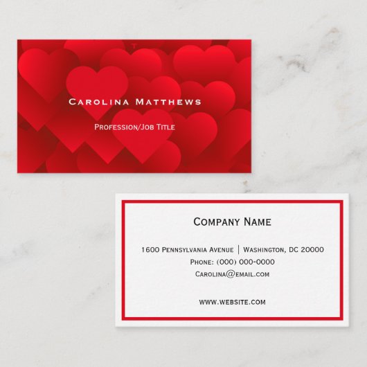 赤いハート 名刺 (正面/裏面)