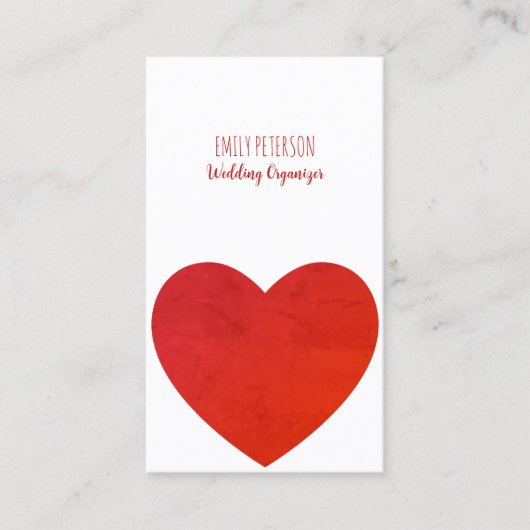 赤いハート 名刺 (正面)