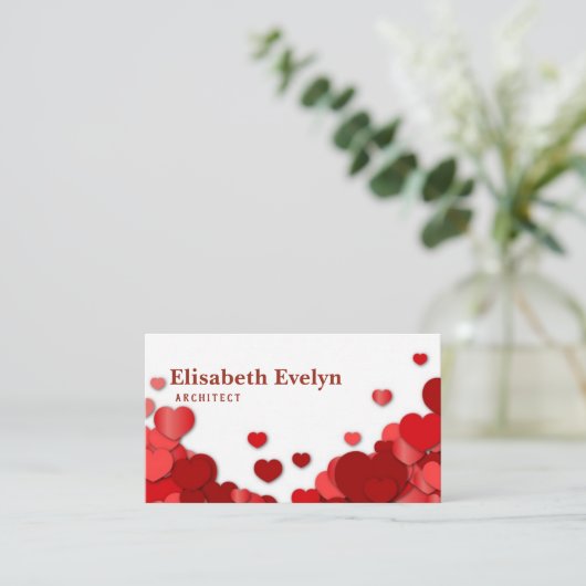 赤いハート 名刺 (スタンド正面)