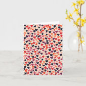 赤いハート、希望、あいさつ空白のい カード (黄色い花)