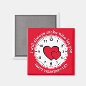 赤いハート |常に時間を作る |バレンタイン マグネット (正面/裏面)