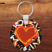 赤いハート、愛 キーホルダー (正面)