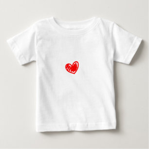 赤いハート。愛.バレンタイン ベビーTシャツ