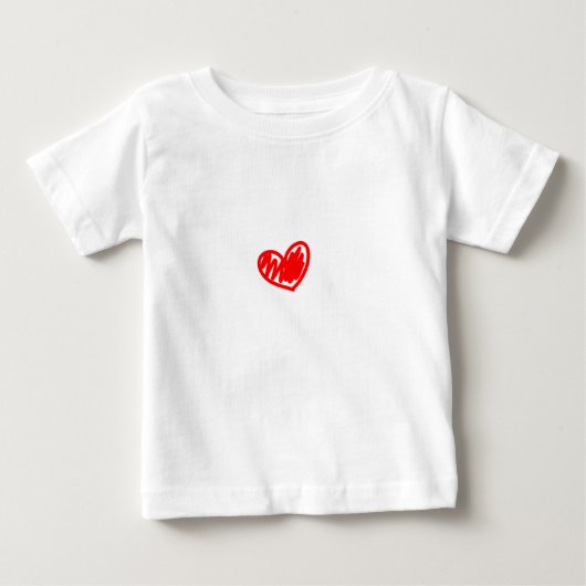 赤いハート。愛.バレンタイン ベビーTシャツ (正面)