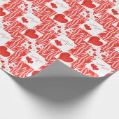 赤いハート、愛。 ラッピングペーパー (角)