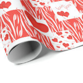 赤いハート、愛。 ラッピングペーパー (ロールコーナー)