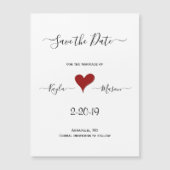 赤いハート | 手書き風 磁石式 セーブ・ザ・デート (正面)