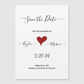 赤いハート | 手書き風 磁石 セーブ・ザ・デート (正面)