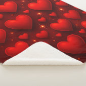 赤いハート(星付き) シェルパブランケット (3/4)