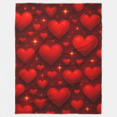 赤いハート（星付き） フリースブランケット (正面)