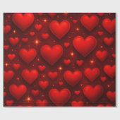 赤いハート（星付き） ラッピングペーパー (フラット)