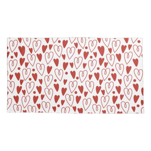 赤いハート 枕カバー (裏面)