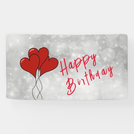 赤いハート 横断幕 (横)