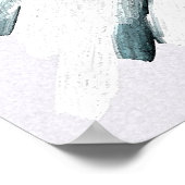 赤いハート(水彩の背景を絵画含む) ポスター (角)