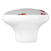 赤いハート（灰色） セラミックノブ (側面)