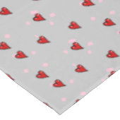 赤いハート(灰色) テーブルクロス (アングル)