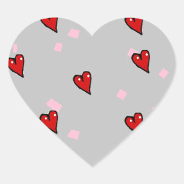赤いハート(灰色) ハートシール
