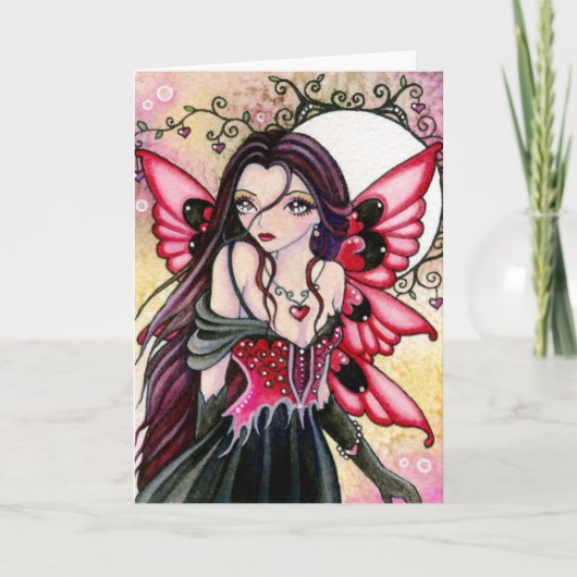 赤いハート-空白のなカード カード (正面)