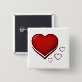 赤いハート 缶バッジ (正面&裏面)