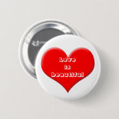 赤いハート 缶バッジ (正面&裏面)