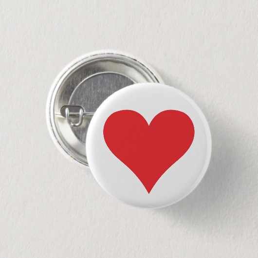 赤いハート 缶バッジ (正面&裏面)