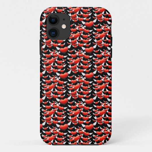 赤いハート（翼が黒い） Case-Mate iPhoneケース (裏面)