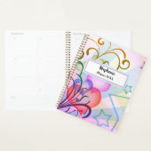 赤いハート、青い星、カラフルカスタマイズ プランナー手帳 (ディスプレー)