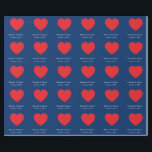 赤いハート 青い モダン ミニマリスト ウェディング ラッピングペーパー<br><div class="desc">フォントや色を簡単に変更できます。ロゴや背景画像も自由に追加できます。</div>