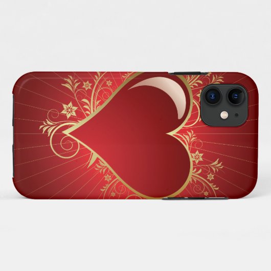 赤いハート Case-Mate iPhoneケース (裏面(横))