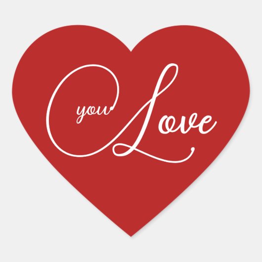 赤いハート「LOVE Y」バレンタインのハートシール ハートシール (正面)