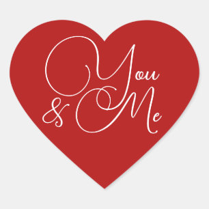 赤いハート「You & Me」バレンタインハート ハートシール