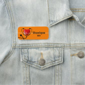 赤いハートEKGおよび聴診器メディカルタンゲリン 名札 (インサイチュ)