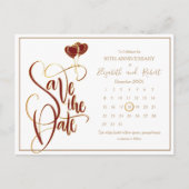 赤いハートGlod 50thアニバーサリー日付を保存 案内ポストカード (正面)