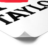 赤いハートI Love Taylor For Teens Girls Kids Women ポスター (角)