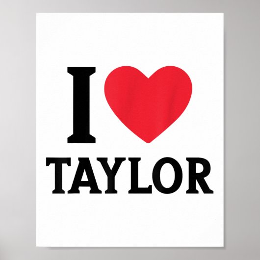 赤いハートI Love Taylor For Teens Girls Kids Women ポスター (正面)