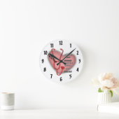 赤いハートLPNナースカスタムナース時計 ラウンド壁時計 (ホーム)