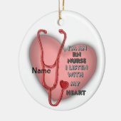 赤いハートRNナースオーナメント セラミックオーナメント (左)