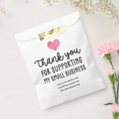 赤いハートThank You Supporting Small Business フェイバーバッグ (封をした状態)