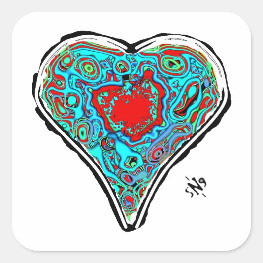 赤いハートv1の秘密構造 スクエアシール (正面)