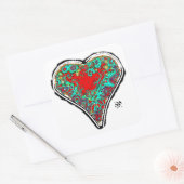 赤いハートv2.2正方形のシールの秘密の構造 スクエアシール (封筒)